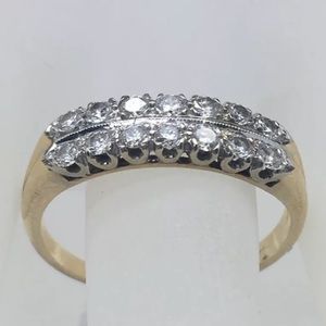 Vintage 14k two tone diamond ring